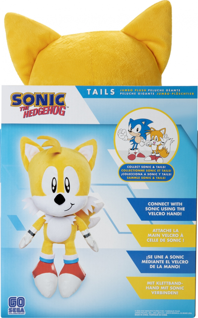JAKKS Pacific Sega Sonic Jumbo Tails bamselegetøj, 50 cm