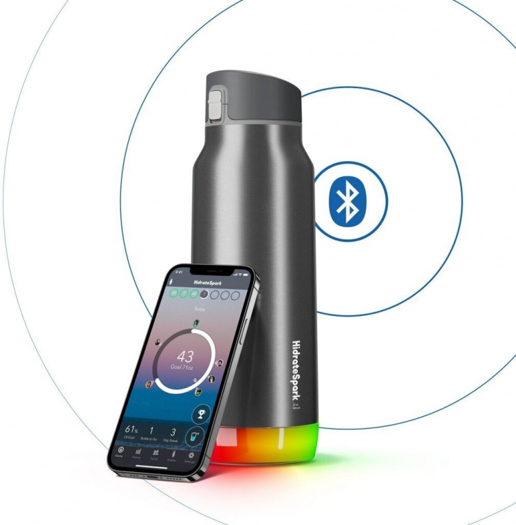 HidrateSpark PRO Chug Water bottle, 0,95 L, sølv