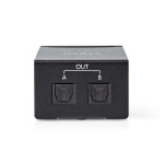 Nedis Video Transmitter | 1-veje | Indgang til lyd- / video- / dataforbindelser: TosLink Female | Audio / video / dataforbindelser output: 2x TosLink | Trykknap | Metal | Sort