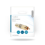 Nedis RCA-stik | Lige | Han | Guldplateret | Lodde | Kabeldiameter: 7.0 mm | Metal | Sort | 10 stk. | Konvolut