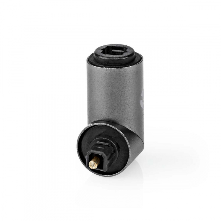 Nedis TosLink Adapter | Toslink Hun | TosLink Male | Vinkel 90° | Aluminium | Gun Metal Grå | 1 stk. | Box
