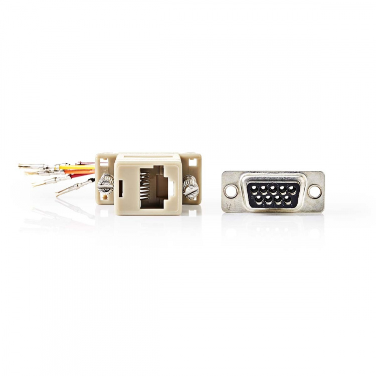 Nedis Seriel adapter | Adapter | D-SUB 9-Pin hun | RJ45 Hun | Nikkelplateret | Elfenben | Box