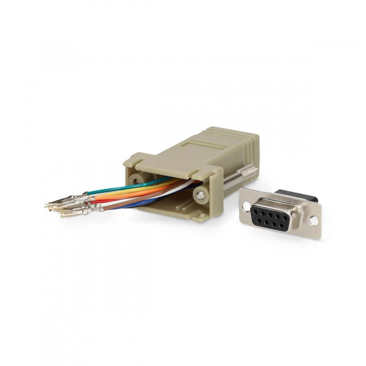 Nedis Seriel adapter | Adapter | D-SUB 9-Pin hun | RJ45 Hun | Nikkelplateret | Elfenben | Box