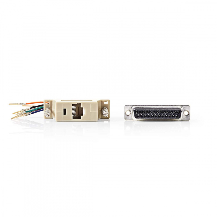 Nedis Seriel adapter | Adapter | D-SUB 25-Pin Hun | RJ45 Hun | Nikkelplateret | ABS | Elfenben | Box