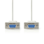 Nedis Nulmodemkabel | D-SUB 9-Pin hun | D-SUB 9-Pin hun | Nikkelplateret | 2.00 m | Runde | PVC | Elfenben | Label