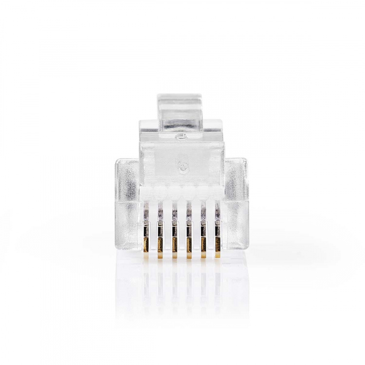 Nedis Telecom Connector | Tilslutnings Type: RJ12 | Lige | Belægning: Guldplateret | PVC | Gennemsigtig