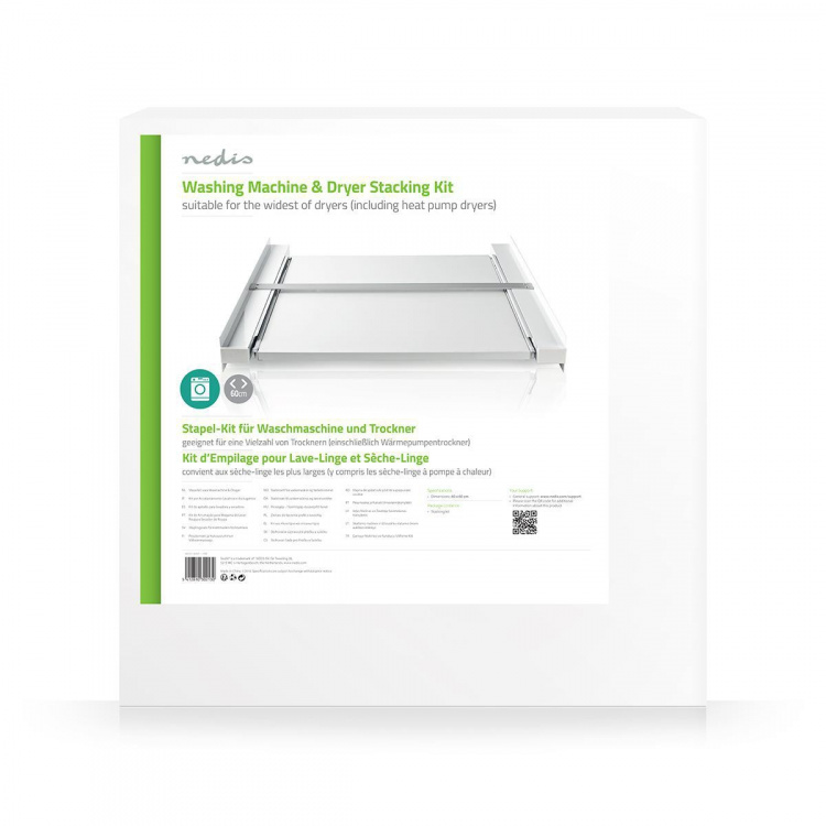 Nedis Stable Sæt til Vaskemaskine og Tørretumbler | Udtrækshylde | Hvid