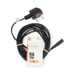 Nedis UK Strømkabel | UK Han | IEC-320-C7 | 5.00 m | Ja | 2 x 0.75 mm² | Kobber | Runde | Nikkelplateret | UK | PVC | Stik: UK / Type G | 250 V AC | 3 A | Sort