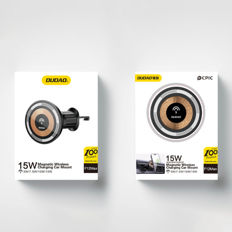 Dudao F12MAX wireless car charger 15watt Svart