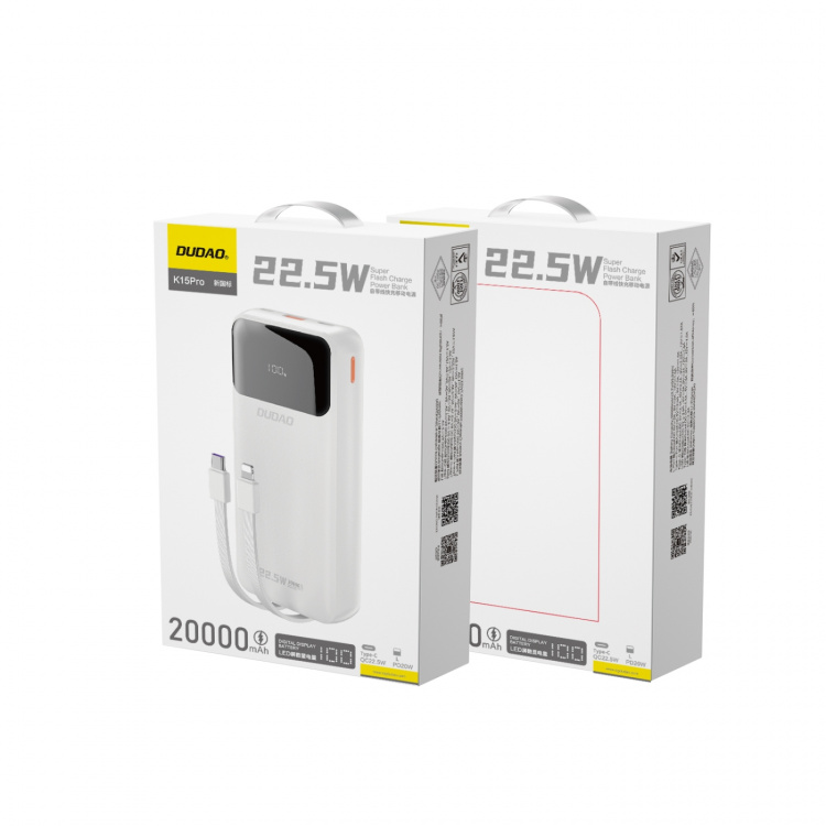 Dudao K15PRO powerbank 20000mAh 22.5W White