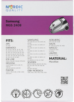 Nordic Quality MGS 2408 Dammsugarpåsar, 5 st