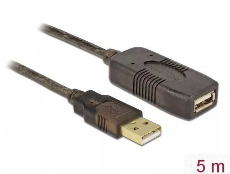 DeLOCK Cable USB 2.0 Extension, active 5 m
