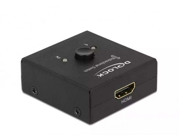 DeLOCK 64072 HDMI 2 - 1-Switch dubbelriktad 4K 60 Hz kompakt, svart