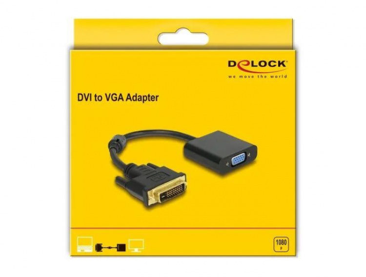 DeLOCK Adapter DVI-D 24+1 male > VGA female black