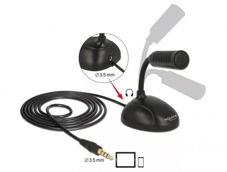 DeLOCK Condenser Microphone Omni-Directional for Smartphone Tablet
