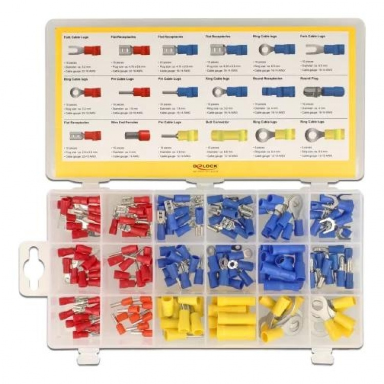 DeLOCK Cable connector assortment box 170 pieces coloured