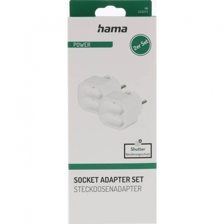 Hama Stik Adapter Dobbelt 2-pak Hvid