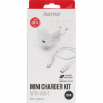 Hama Oplader USB-C med USB-C Kabel PD 25W 1,5 m Kabel Hvid