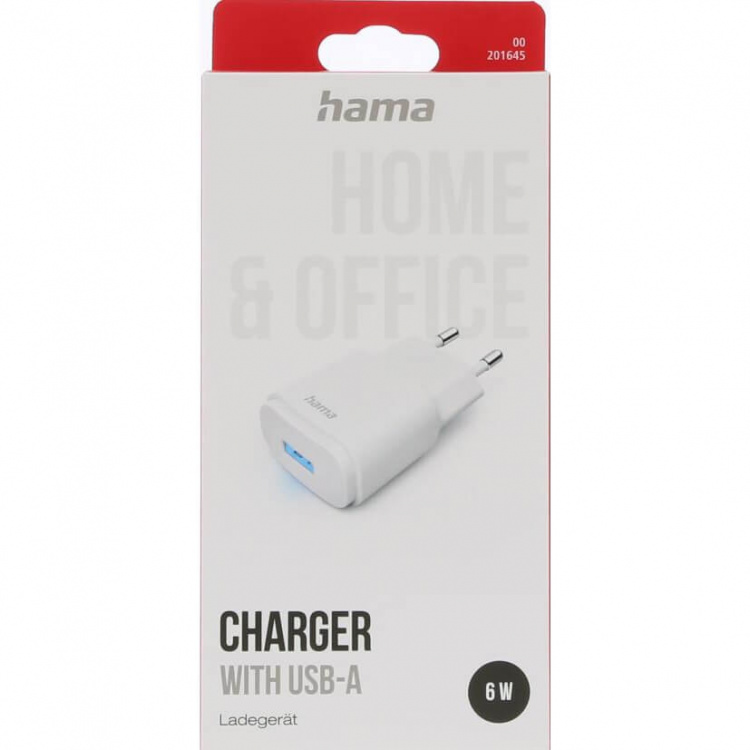 Hama Oplader 1xUSB-A 6W Hvid