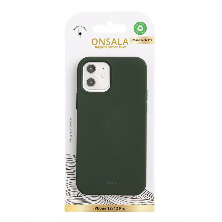 Onsala Mobilcover med Silikonefølelse Olivengrøn - iPhone 12/12 Pro