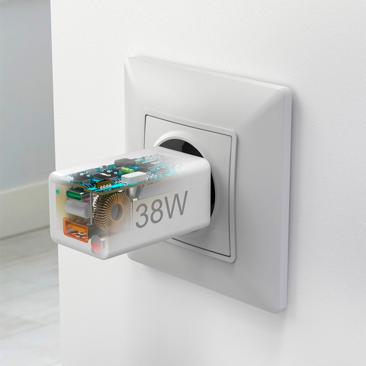 Hama Mini-oplader USB-C + USB-A Qualcomm 3.0 38W Hvid Hama Mini-oplader USB-C + USB-A Qualcomm 3.0 38W Hvid