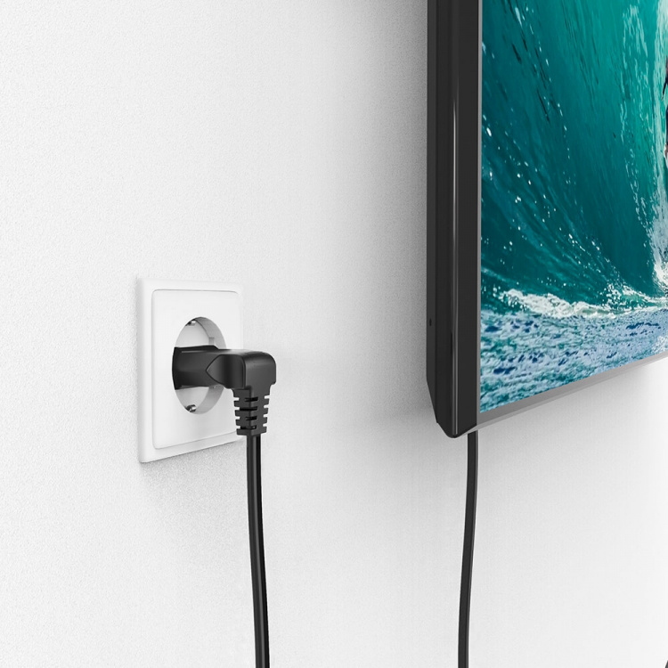 Hama Strømkabel Eurostik Vinklet Sort 3 m