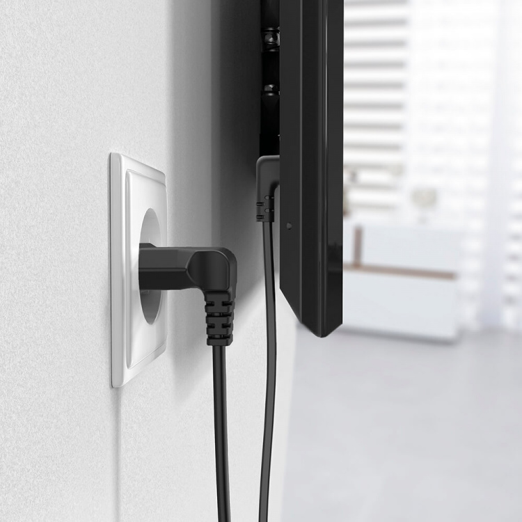 Hama Strømkabel Eurostik Vinklet Sort 3 m