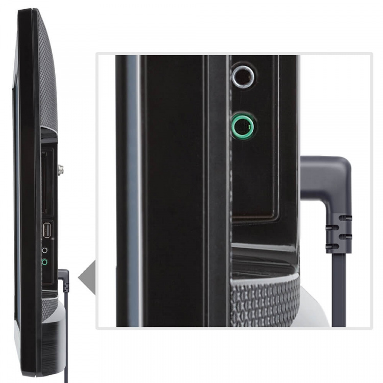 Hama Strømkabel Eurostik Vinklet Sort 3 m