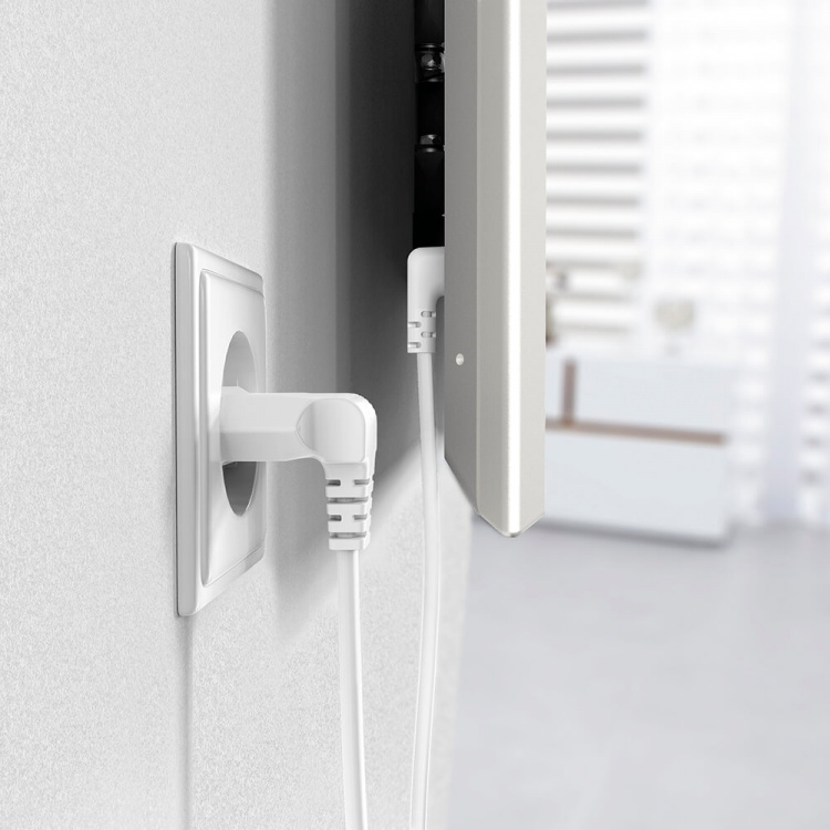 Hama Strømkabel Eurostik Vinklet Hvid 5 m