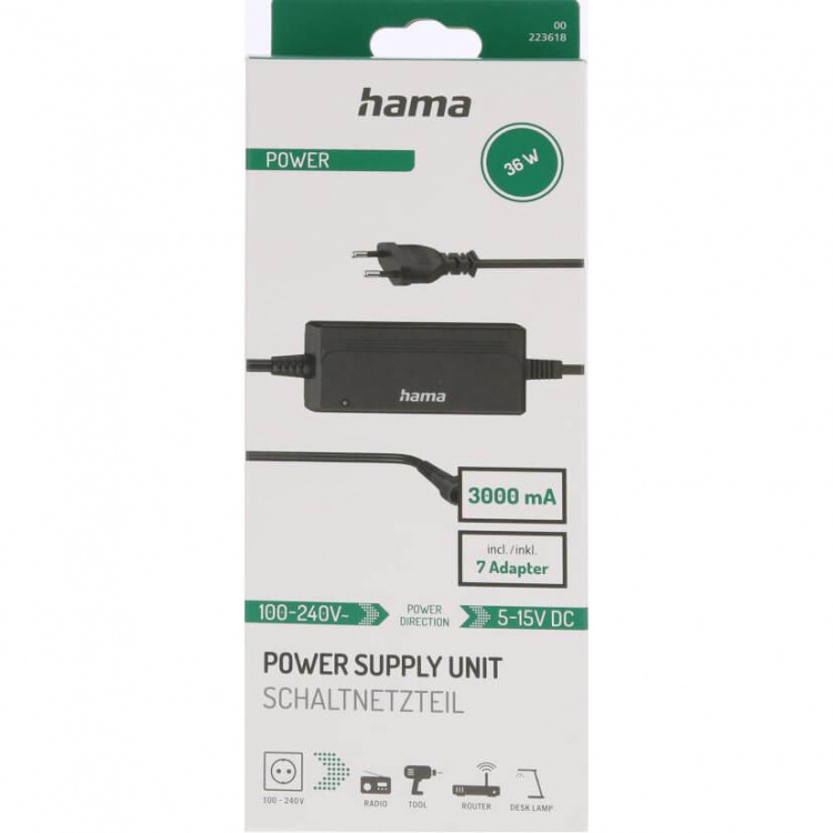 Hama Strømforsyning Universal 3000mA 36W