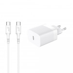 Gear Oplader 220V 1xUSB-C Hvid PD/PPS 30W + Kabel USB-C til USB-C