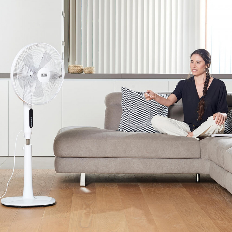 BLACK+DECKER Gulvventilator 5 Blade Hvid