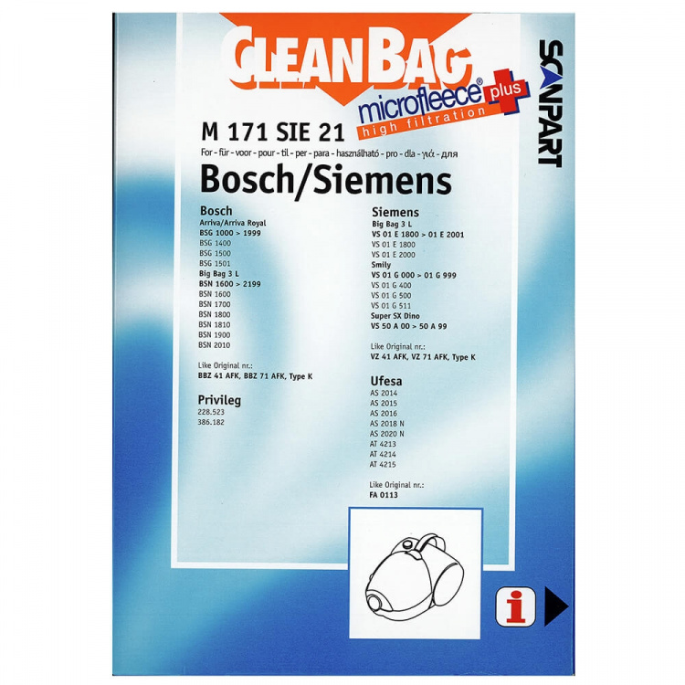CLEANBAG Støvsugerposer Microfleece+ Bosch/Siemens K 4+1