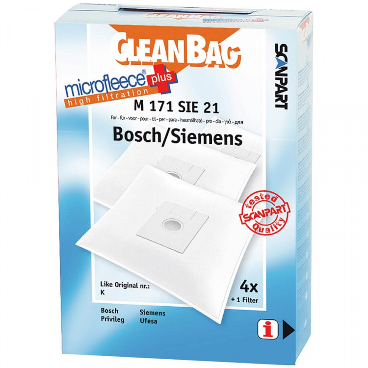 CLEANBAG Støvsugerposer Microfleece+ Bosch/Siemens K 4+1