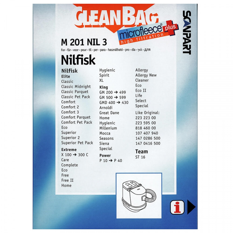 CLEANBAG Støvsugerposer Microfleece+ Nilfisk Elite Extreme King 4+1