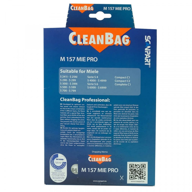 CLEANBAG Støvsugerpose M 157 MIE 5+2 Pro CLEANBAG Støvsugerpose M 157 MIE 5+2 Pro