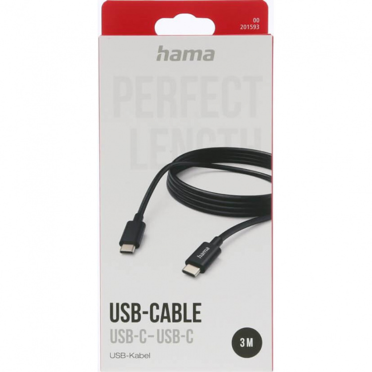 Hama Kabel Opladning/Data USB-C - USB-C 3.0m Sort