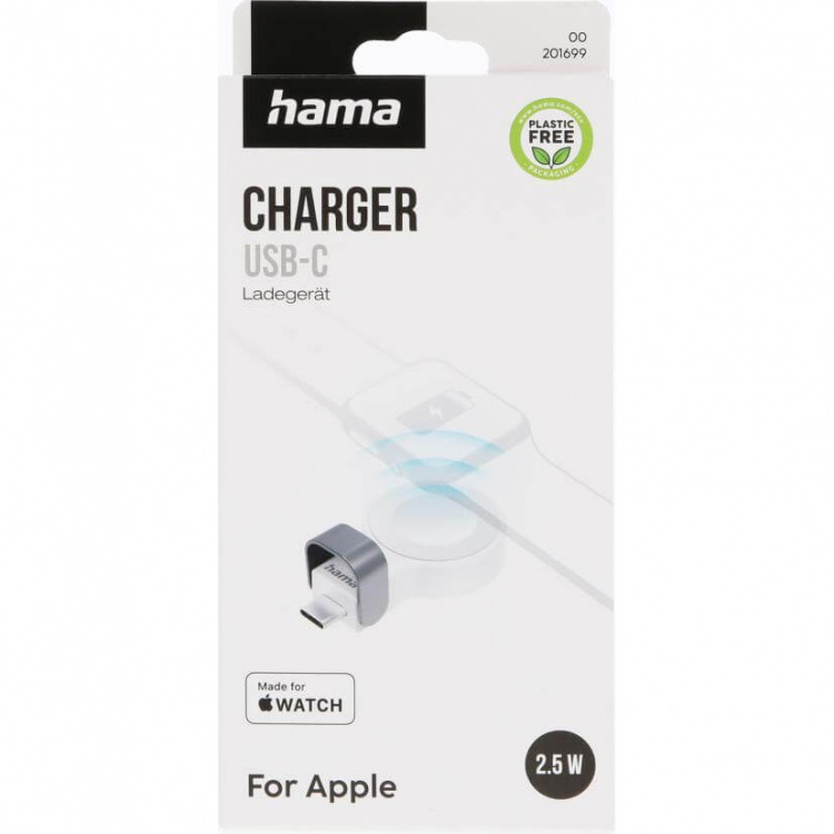 Hama Oplader Trådløs til Apple Watch USB-C Hvid