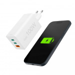 Hama Oplader 2x USB-C 1x USB-A GaN 100W Hvid