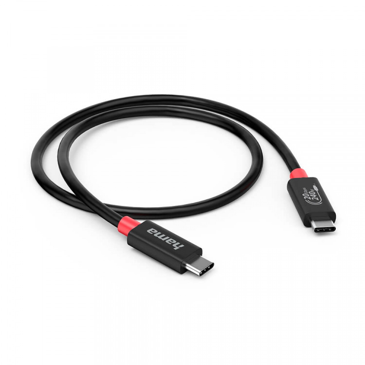 Hama Kabel USB-C USB 4.0 Gen2 20 Gbit/s 240W 2.0m Sort