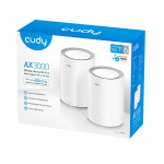 CUDY Mesh Solution M3000 2-pack AX3000 Gigabit Wi-Fi 6 2.5G Hvid