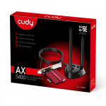 CUDY Adapter PCI-E WE4000 AX5400 WiFi 6E Magnetic Antennas