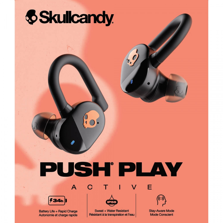 Skullcandy Høretelefoner In-Ear Push Play TWS Sort/Orange Skullcandy Høretelefoner In-Ear Push Play TWS Sort/Orange