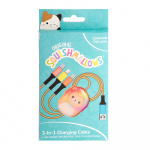 Squishmallows Opladerkabel 1,2m Leonard 3i1 USB-C/Micro/Lightning