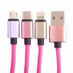 Squishmallows Opladerkabel 1,2m Lola 3i1 USB-C/Micro/Lightning