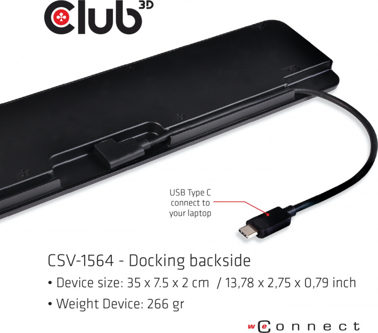 Club 3D USB Type-C Triple Display 100W dockingstation
