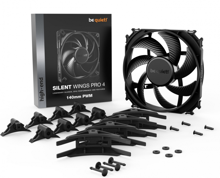 Be Quiet! Silent Wings Pro 4 PWM-blæser, 140 mm Be Quiet! Silent Wings Pro 4 PWM-blæser, 140 mm