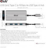 Club 3D USB Type-C til 10 Gbps 4x USB Type-A-hub