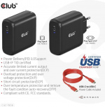 Club 3D CAC-1908EU Rejseoplader 100 W GaN USB-C-strømforsyning