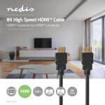 Nedis Ultra High Speed ​​HDMI ™ kabel | HDMI™ Stik | HDMI™ Stik | 8K@60Hz | 48 Gbps | 2.00 m | Runde | 6.5 mm | Sort | Label